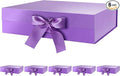 GREEN BEAN Purple Magnetic Gift Boxes with Ribbon, 6 Pack, 13x9.7x3.4 Inches, Luxury Gift Boxes for Presents, Bridesmaid Proposal Boxes, Birthdays, Weddings, Baby Showers