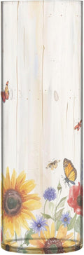 Flower Vase Clear Plastic Cylinder Vases Decor for Centerpieces Home Storage Office Weddings Watercolor Cornflower Butterfly 11.8 x 3.9 in