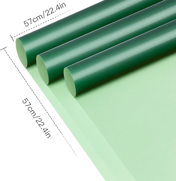 WRAPAHOLIC 20 Sheets Flower Wrapping Paper - 22.4 x 22.4 inch Grey Green Color Water-Resistant Floral Bouquet Wrapping Paper, Florist Supplies Packaging for Christmas Wedding Birthday Gift DIY
