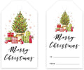 Andaz Press Christmas Holiday Season Classic Gift Tags, Merry Christmas to from Classic Favor Tags, Christmas Tree with Presents Design, for Holiday Events, Parties, and Favors, 60-Pack