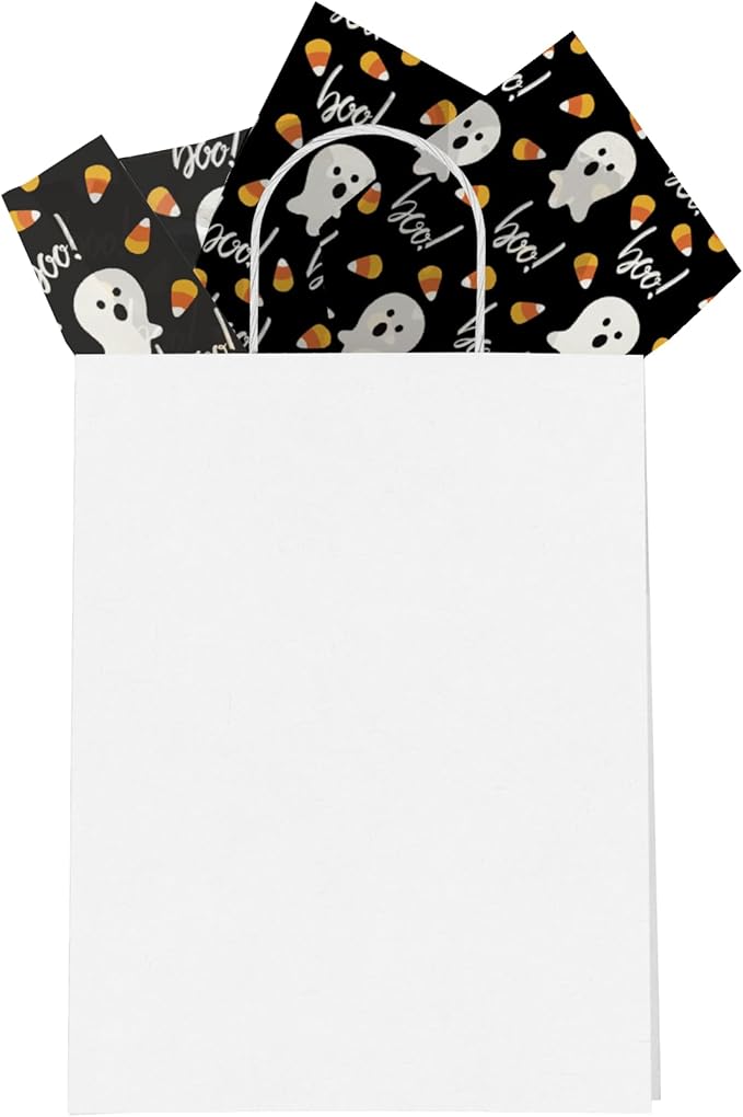 Halloween Ghosts Printed Tissue Paper for Gift Bags or Boxes and Wrapping - Bulk Fall Decorative Art Tissue Paper for Packaging and Gifting | 24 Sheets 20" x 30"