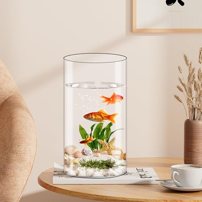 Olrla 2 Pack Transparent Acrylic Flower Vase, Height 7.87'' and 9.8'' Shatter Proof Plastic Cylinder Vase for Flower Arrangement, Wedding Centerpieces, DIY