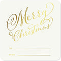 Andaz Press Square Gift Label Stickers, Stylized Merry Christmas to from, Metallic Gold Ink, 40-Pack Gold Christmas Tags Christmas Name Tags Stickers Christmas Sticker Tag