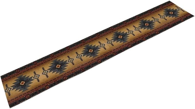 Aztec Table Runner, Southwestern Ethnic Geometric Triditional Table Runner Table Setting Decor for Kitchen Garden Farmhouse Party Holiday Dinner Home, 13x90 Inch