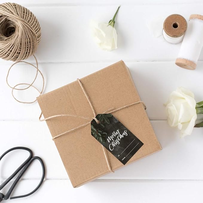 Andaz Press Christmas Holiday Season Classic Gift Tags, Merry Christmas to from and Wishing You A Happy Holiday Season, Green Christmas Tree Branch Design, Holiday Events, Parties, Favors, 60-Pack