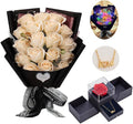 EIGHTOWN Roses Bouquet Artificial Flower - Preserved Red Rose Flowers with Love Necklace for Her - Unique Gifts Valentine's Day, Mother's Day, Thanksgiving, Birthday, Anniversary