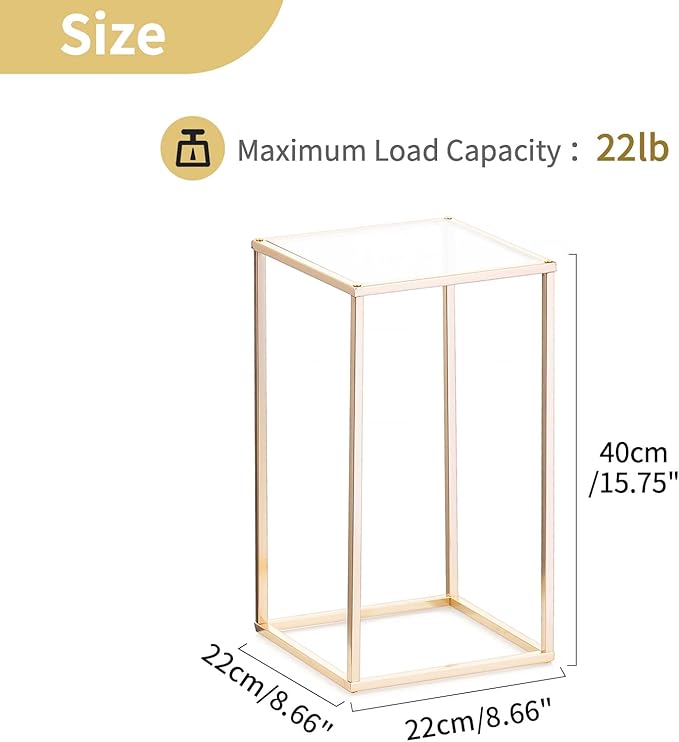 Nuptio Gold Vase for Wedding Centerpieces with Acrylic Panel - 10 Pcs 15¾ inch Tall Vases for Centerpieces for Wedding Gold Vases for Flowers Wedding Tables Home Party Centerpiece Table Decorations