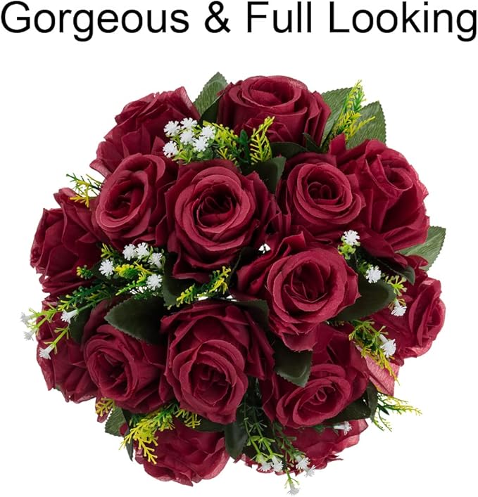 Flower Centerpieces for Wedding Tables: Wedding Table Decorations Burgundy Flower Balls Centerpieces for Engagement Cerebration Party Center Pieces 10 Packs