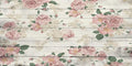 AOFOTO 15x8ft Vintage Wood Plank with Rose Floral Photography Backdrop Retro Pink Roses on Wooden Board Rustic Wedding Background Lady Woman Artistic Portrait Valentine's Day Photoshoot Studio Props