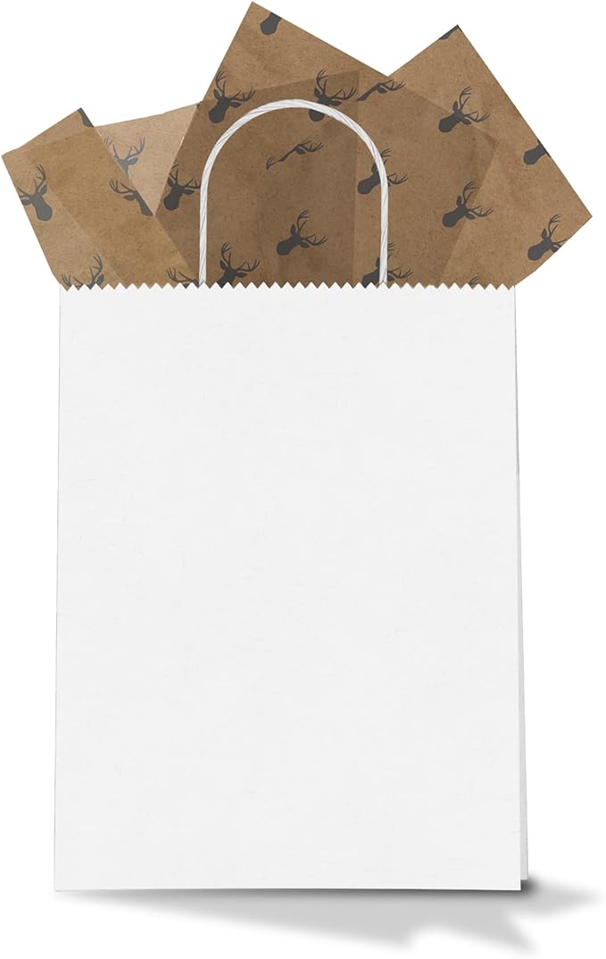 Deer Heads Printed Tissue Paper for Gift Bags or Boxes and Wrapping - Bulk Decorative Art Tissue Paper for Packaging and Gifting | 24 Sheets 20" x 30"