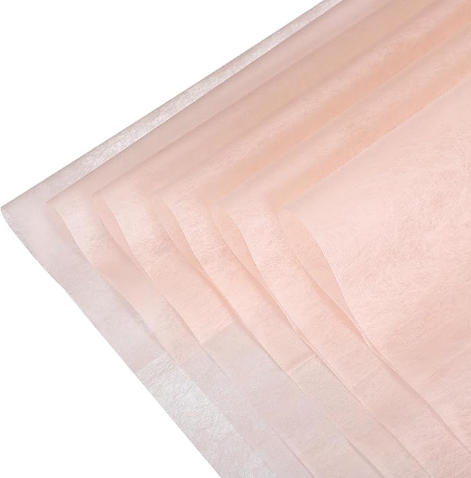 YELARXI Flower Wrapping Paper, Cotton Wrapping Flower Paper, Non-Woven Waterproof Floral Bouquet Wraps - Fitting for (Florist Supplies/Gift) 22 x 22 Inch & 40 Pack & Light Pink