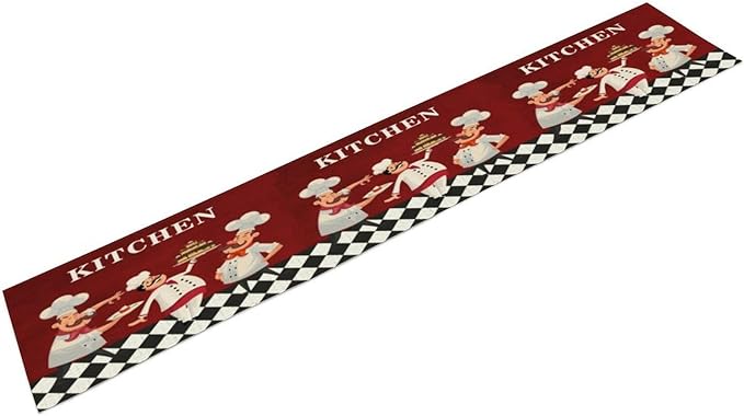 Chef Table Runner,Vintage Farmhouse Decor Burlap Table Runners for Party Wedding, Chef Decorations for Kitchen, Chef Kitchen Decor 13x60inch