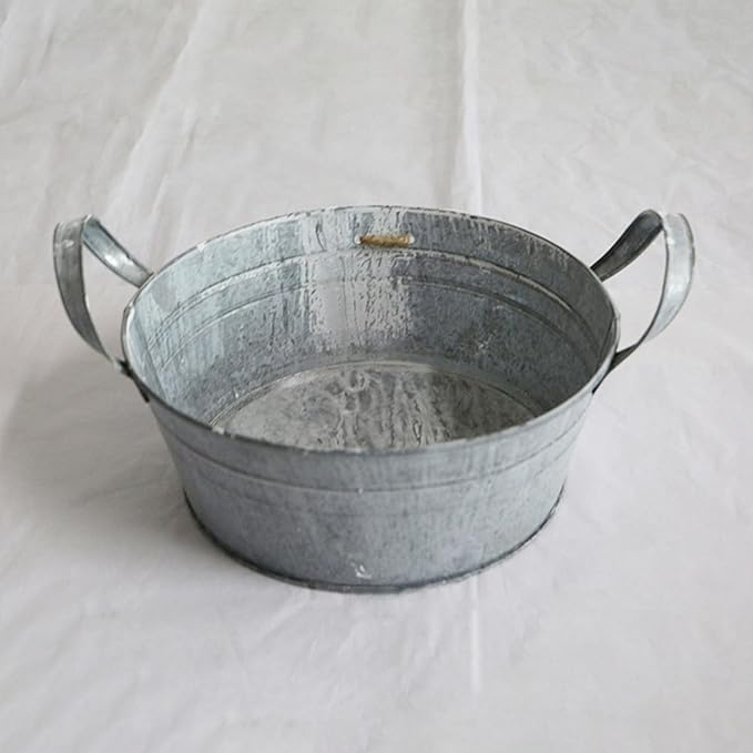Galvanized Milk Can Antique Retro Vase Metal Planter Rustic Vintage Primitive Flower Holder Farmhouse Country Plant Galvanized Metal Bucket