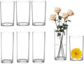 KLIFA- Carlsbad- Set of 8 Pieces, 6 & 7 Inch Tall, Plastic Cylinder Vases for Centerpieces, Acrylic Flower Vase for Wedding Centerpieces, Home Decorations, Clear