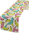 Banana Fruit Table Runner, Kitchen Dining Table Decor, Watercolor Tropical Fruit Palm Leaves Table Runners for Indoor Outdoor Home Farmhouse Holiday Wedding Birthday Party Decoration, 13 x108 in