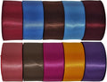 Ribbon 1-1/2 inch, 10 Vintage Colors，50 Yards Double Faced Satin Ribbon Set, 5 Yards Each for Gift Wrapping, Flower Bouquet, Bow, Hair, Wedding, DIY Crafts, Holiday Party Decorations
