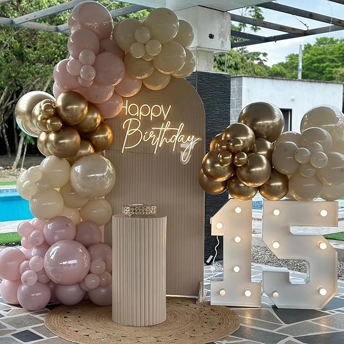 Blush Pink Balloons 60 Pcs 12 Inch Dusty Pink White Sand Latex Balloon Retro Pink Nude Cream Clear Balloons for Bridal Baby Girls Shower Boho Bachelorette Birthday Wedding Party Decorations