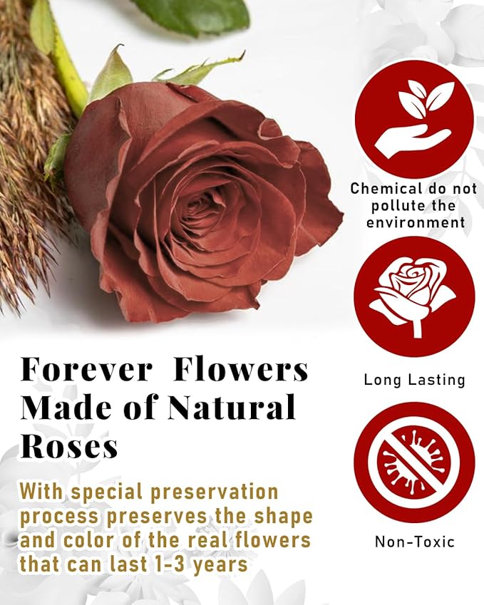 16 Flowers Forever Preserved Roses in Heart Box, Preserved Flowers Womens Birthday Gifts for Women Mothers Rose Gift for Her Romantic Eternal Real Rose for Women Mom Wife