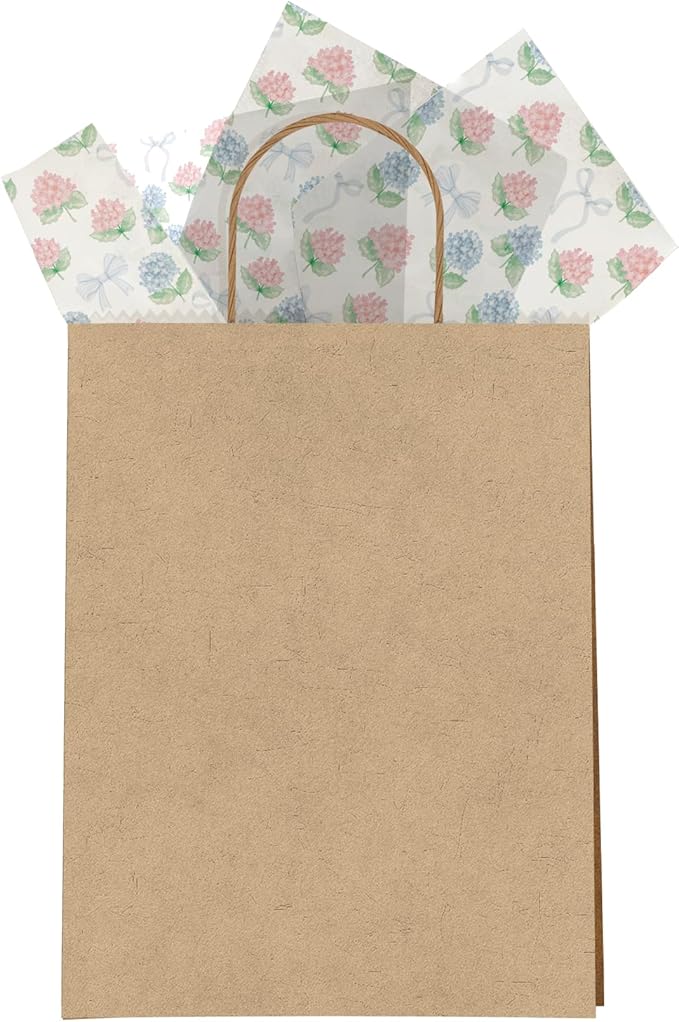 Pro Supply Global Hydrangeas Printed Tissue Paper for Gift Bags or Boxes and Wrapping - Bulk Decorative Art Tissue Paper for Packaging and Gifting | 24 Sheets 20" x 30"