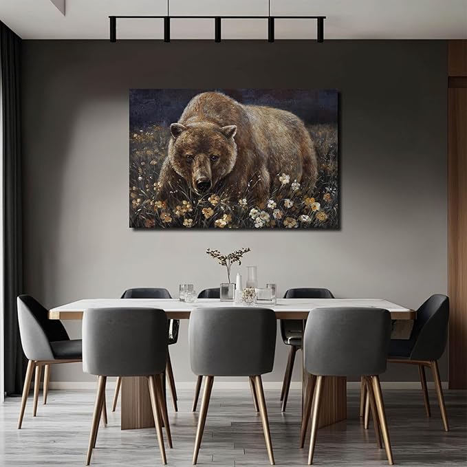 LEVERUP Animal Pictures Wall Printing Posters Flower Canvas Wall Art Spring Pictures Wall Decor for Living Room Bedroom Office Easy to Hang 24×36 Inches