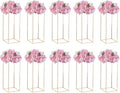 NUPTIO Wedding Centerpieces for Tables with Acrylic Panel - 10 Pcs 23⅝ inch Tall Gold Vases for Centerpieces - Flower Stand for Centerpiece Table Metal Vase Column Stand Vases for Party Decorations