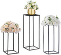 Nuptio Black Vase Plant Stand - 3 Pcs Tall Flower Vases for Wedding Birthday Party Centrepieces - Metal Column Display Table Rack Indoor Corner Flower Stand for Living Room Decor(15.7/23.6/31.5in)
