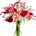 Mandy's Shades of Pink PU Calla Lily Artificial Flowers 20 Stems 13.5in Faux Realistic Centerpiece for Thanksgiving and Christmas Decorations DIY Bridal Bouquet Home Décor