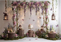 Baocicco Rustic Flower Wall Backdrops 10x6.5ft Farmhouse Wedding Background Photography Baby Shower Bridal Shower Backdrop Purple Floral Wooden Butterfly Backdrop Kids Adults Portraits Studio Props