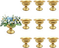 Metal Vases for Table Centerpieces 10 Pcs 4.7 Inch Gold Vases Golden Compote Pedestal Vase,Gold Vases for Centerpieces Flower Holders Center Pieces for Weddings Party Anniversary Decorations