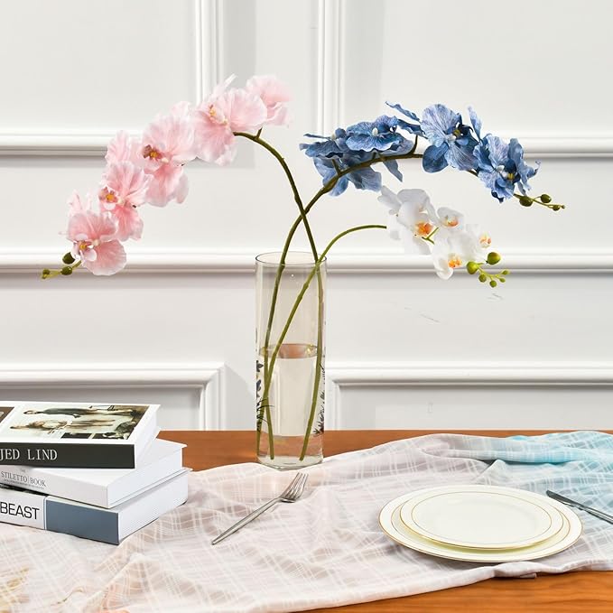 Flower Vase Clear Plastic Cylinder Vases Decor for Centerpieces Home Storage Office Weddings Cute Ghost Flower 11.8 x 3.9 in