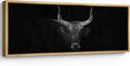 SIGNFORD Large Framed Canvas Print Wall Art Monochrome Bull Illustrations Modern Art Relax/Calm Warm for Living Room, Bedroom, Office - 60"x20"