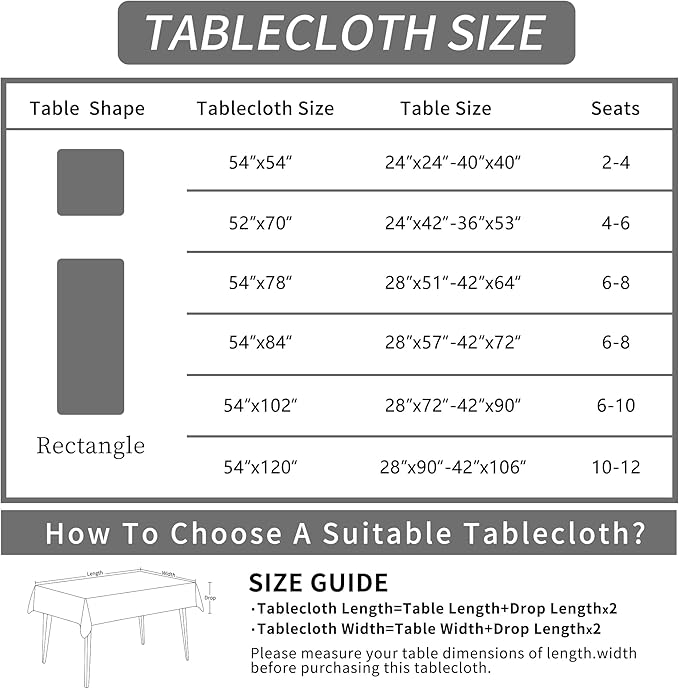 Rectangle Table Cloth,100% Waterproof Tablecloth Oil Proof Spill Proof Vinyl Table Cloth, Wipe Clean Plastic Table Cover for Dining, Camping, Indoor and Outdoor 54" x 102",Leaf
