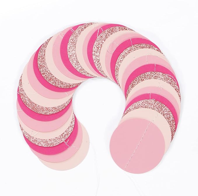 Hot-Pink Rose-Gold Party Decorations Garland - 52ft Wedding Bridal Shower Hanging Decoration Streamers Banner,Baby Girl Birthday Bachelorette Engagement Mohters Brunch Decor Panduola
