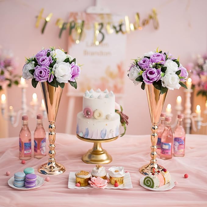 Flower Centerpieces for Wedding Tables: Wedding Table Decorations Lilac & White Flower Balls Centerpieces for Engagement Cerebration Party Center Pieces 6 Packs