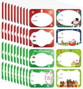Jumbo Christmas Name Tags Stickers 120 Pack/8 Designs -Gift Tag with Reflective Metallic Foil for Christmas Presents (Snow White)