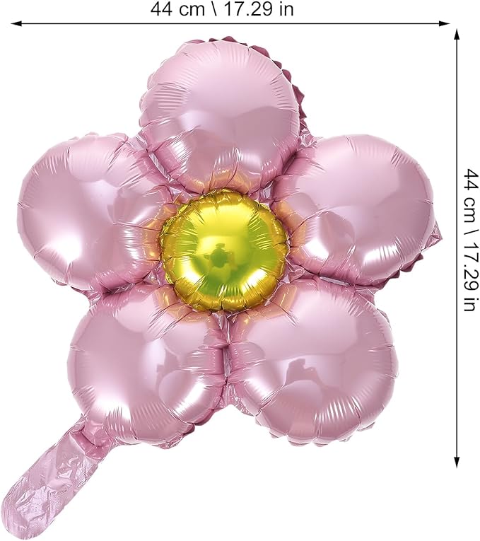 Uonlytech 12pcs Aluminum Film Flower Balloons Assorted Metallic Colors Party Decorations for Birthday Wedding Festival Tear-resistant Foil Balloons for Backdrop and Layout Props