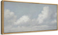 SIGNFORD Extra Large Framed Canvas Print Wall Art Blue Sky with Fluffy Clouds Tranquil Minimal Sky Scene Illustrations Modern Art Relax/Calm Warm for Living Room, Bedroom, Office - 60"x30"