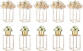 Nuptio Gold Vases - 10 Tall 15.7 inch Geometric Centerpieces for Wedding Tables