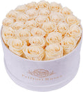 27 Flowers in a Luxury Suede Box, Birthday Gifts for Women, Preserved Flowers, Mothers Day Roses Gift for Mom, Champagne