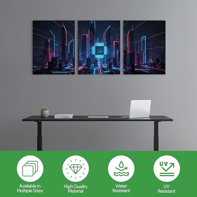 BCB Print Custom Wall Canvas Posters (Set of 3) | Personalized Framed Prints for Bedroom, Living Room & Office | Made in USA | Fast Delivery | HD Print
