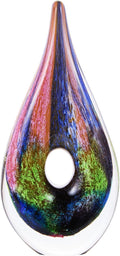 Luxury Lane Hand Blown Abstract Hollow Tear Drop Sommerso Art Glass Sculpture for Home Decor 14 inch Tall Centerpiece Table Decoration