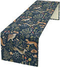 Fairy Forest Table Runner, Rustic Retro Woodland Wildlife Owl Squirrel Flowers Mushroom Seasonal Holiday Kitchen Dining Coffee Table Decoration For Home Indoor Outdoor Party Wedding, 13x120inch