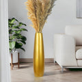 Gold Ceramic Tall Floor Vase,24 Inch Large Modern Flower Vases for Home Décor,Wicker Big Floor Vases Decorations for Farmhouse, Living Room,Bedroom,Standing Plastic Vase Decorative Tall