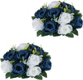 Flower Centerpieces for Wedding Tables: Wedding Table Decorations Navy Blue & White Flower Balls Centerpieces for Engagement Cerebration Party Center Pieces 2 Packs
