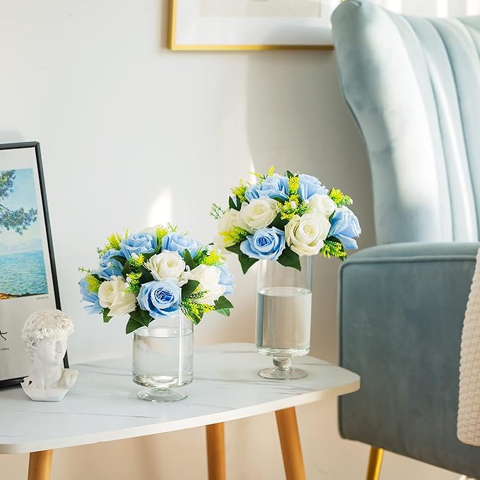 Flower Centerpieces for Wedding Tables: Wedding Table Decorations Blue & White Flower Balls Centerpieces for Engagement Cerebration Party Center Pieces 6 Packs