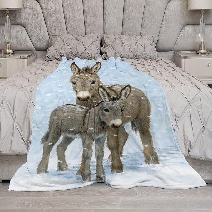 Donkey Gifts for Girls & Women - Soft, Warm & Cozy Fleece Throw Blanket for Kids & Adults - 40"x50"