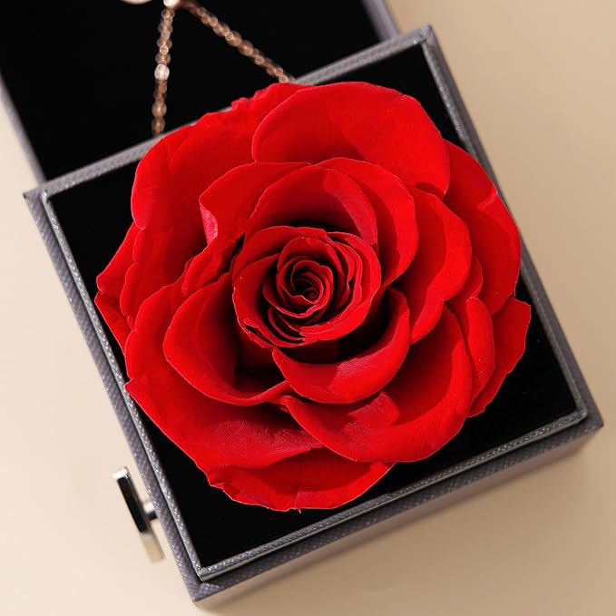 ADDWel Rose Gifts for Mom from Son Daughter - Real Preserved Rose with Mothers Day Necklace and Meaningful You are My Sunshine Music Box for Women, I Love You Mom Gifts for Birthday or Mother's Day