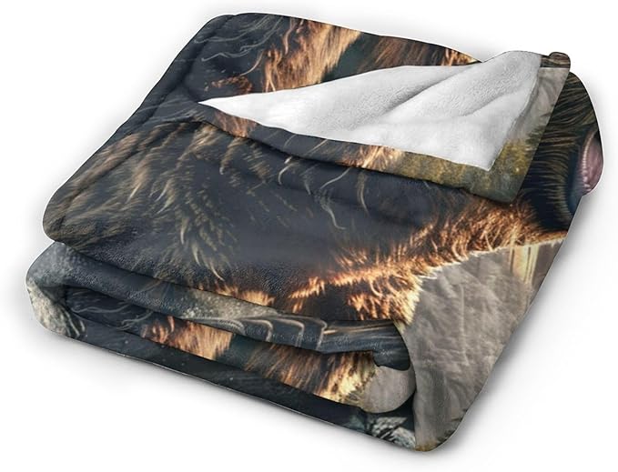 Bear Blanket and Gifts - Cabin Decor Throw for Girls, Boys, Men, Women, Kids, Adults - Soft Warm Cozy Fleece for Couch, Sofa, Bed - 80"x60"
