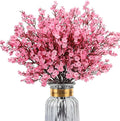 8Pcs Babys Breath Artificial Flowers Silk,Real Touch Pink Bouquets Fake Flowers for Vase Home Office Wedding Indoor Outdoor Centerpiece Table Decorations