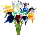 Mandy's PU Multicolor Calla Lily Artificial Flowers 20 Stems 13.5in Faux Realistic Centerpiece for Thanksgiving and Christmas Decorations DIY Bridal Bouquet Home Décor